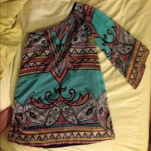 Tribal Print One-Shoulder Foreign Exchange dress