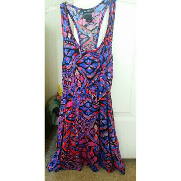 Bright skater style dress