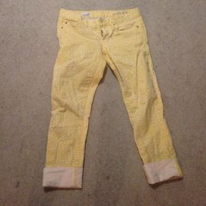 Gap sz 26 yellow polka dot always skinny jeans
