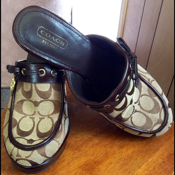 COACH BROWN logo 'Jody' platform mule❗️REDUCED❗️