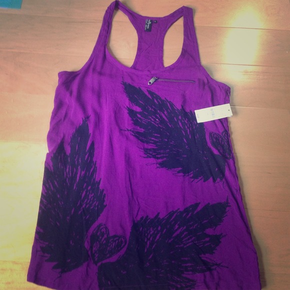 Purple graphic racer back tank!