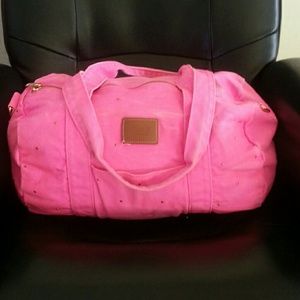 Victoria secrwt hot pink duffel bag studded