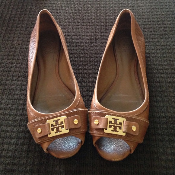 Tory Burch Peep Toe Flats