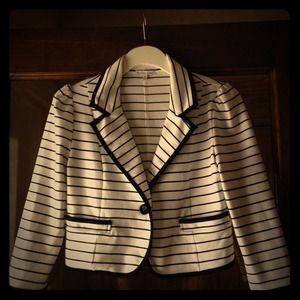 Black&White Striped Blazer