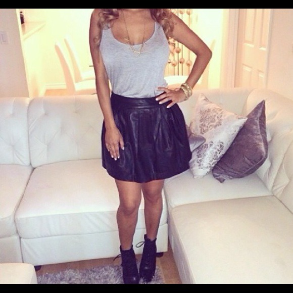 Leather Like skater skirt