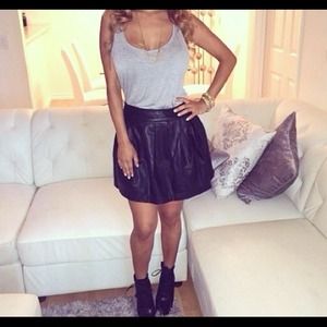 Leather Like skater skirt