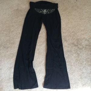 Black Winged Yoga Pants