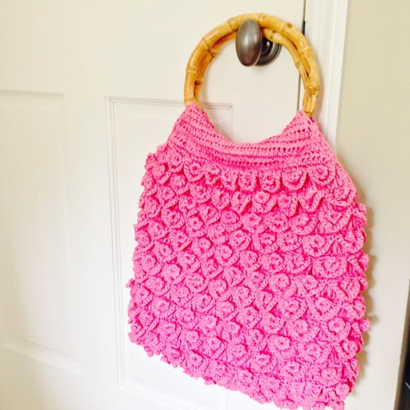 JCrew Macramé Tote Pink