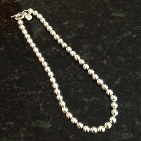ralph lauren silver bead necklace