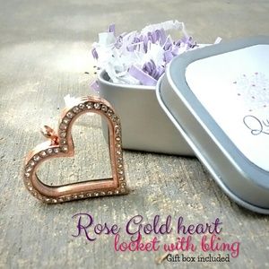 Rose gold Living locket no origami owl floating