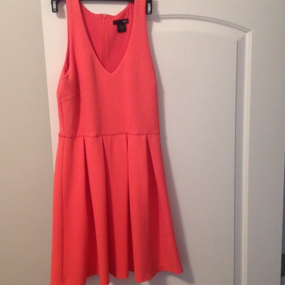 Aqua brand. Coral colored Aline/ skater dress