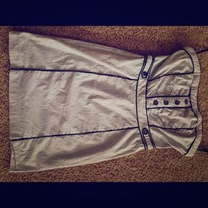 Black&White Stripe Strapless Dress