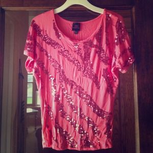 Pink Glitter Stretch Shirt