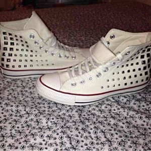Cream studded converse size 9