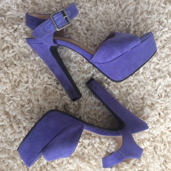 Purple platform heels