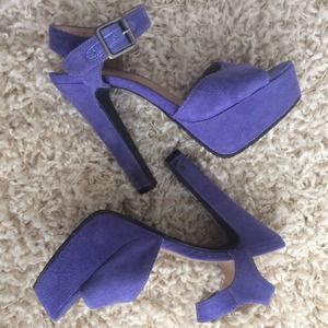 Purple platform heels