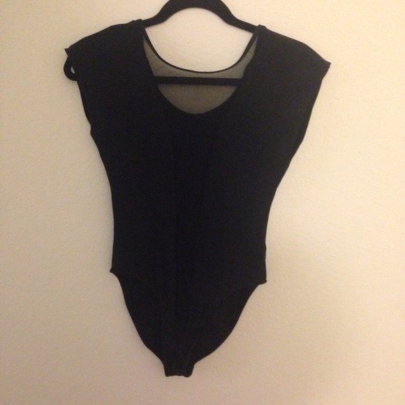 AMERICAN APPAREL Black Mesh Body Suit