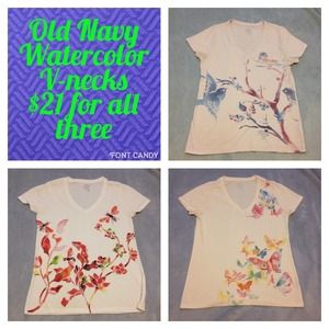 Old Navy watercolor T-shirts