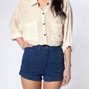 AA Bull Denim High-Waist Cuff Short