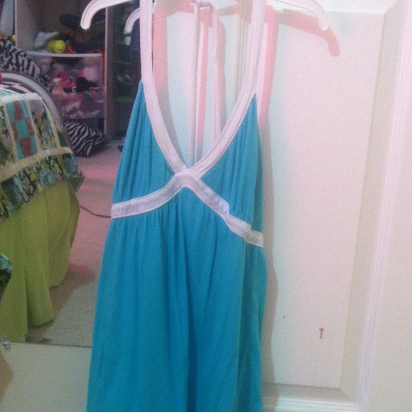 Blue & White Halter Top