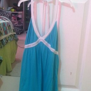 Blue & White Halter Top