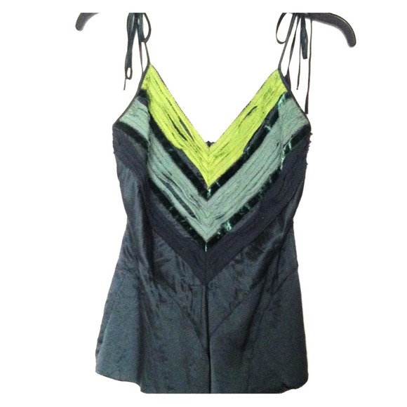 *SOLD* Green silk rocker top