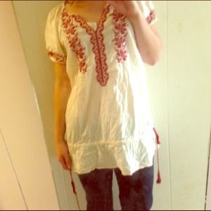 Red and White Pattern Shirt