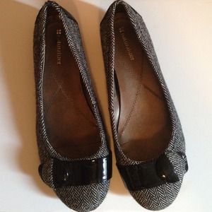 Naturalized Black Tweed flats!
