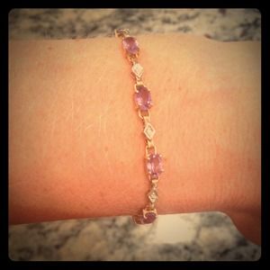 Amethyst and diamond bracelet.