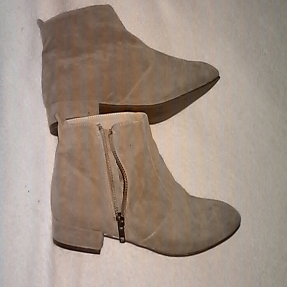 Taupe feaux suede booties