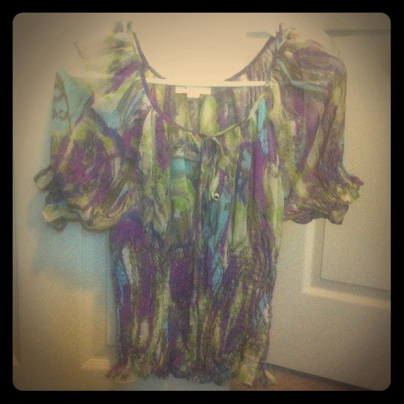 Colorful cute top tight in the waist