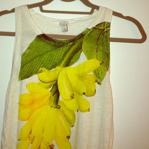 J.Crew Size Small White Tank Top With Bananas