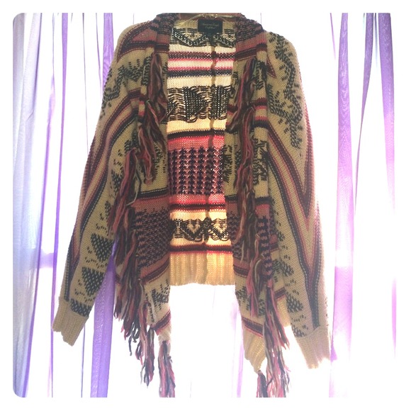 American eagle poncho, (pink/brown/cream)