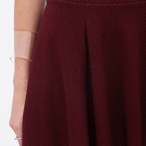 Burgundy Knit Skater Skirt