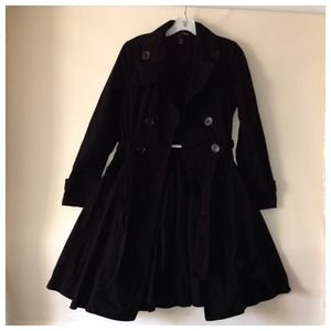 Long Black Flared Jacket