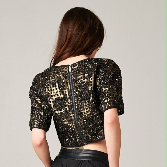 Embellished gold crop top - Picture 2 of 4