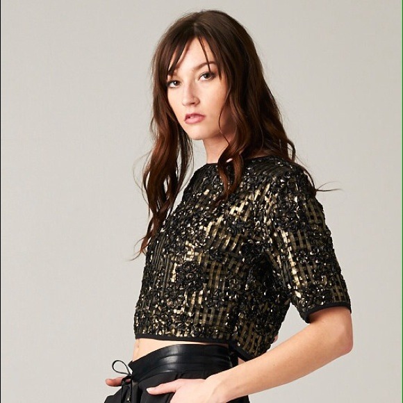 Embellished gold crop top - Picture 4 of 4
