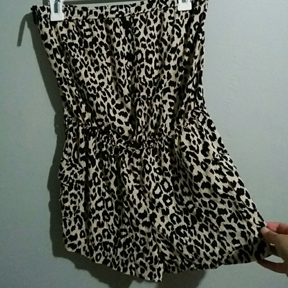Cheetah print romper NWOT