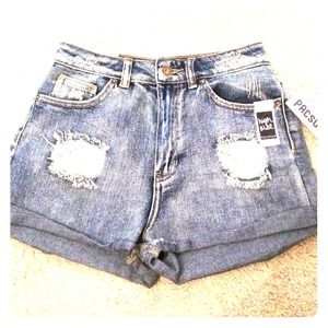 RESERVED Bullhead High Waisted Jean Shorts