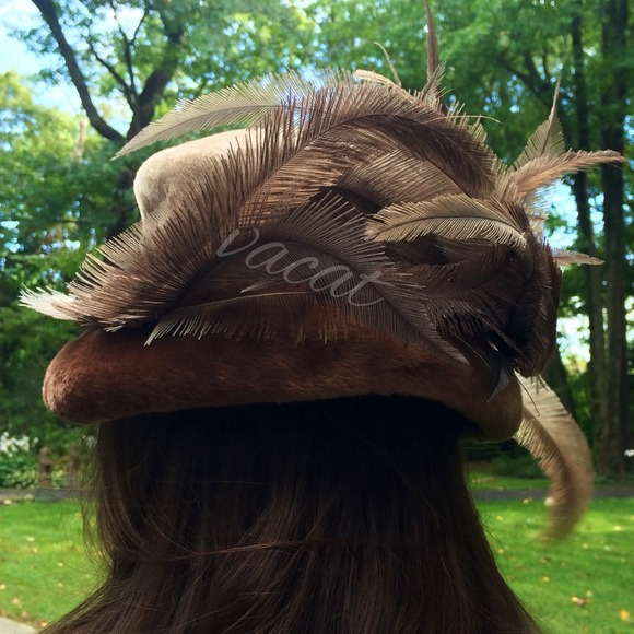 Rare Antique Feathered Camel Felted Hat - Picture 3 of 4