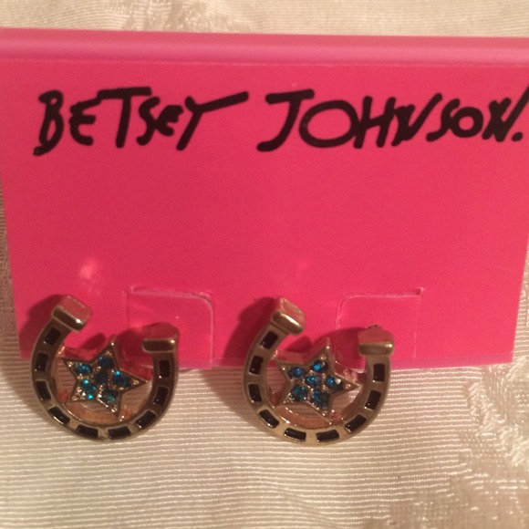 Betsey johnson flights of fancy horseshoe earrings