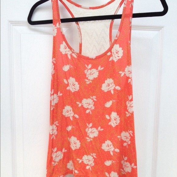 Lacey back top. Floral front.