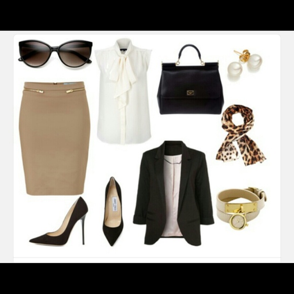 Tan pencil skirt