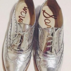 Sam edelman silver oxfords