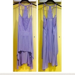 Periwinkle/purple high-low tank with cutout back