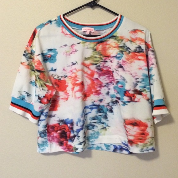Nordstrom Vibrant Multicolor Boxy Sporty Crop Top