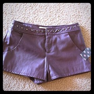 SOLD 🎉 Merlot Leather Shorts