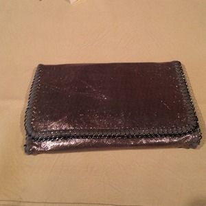NWT stella mccartney style clutch. Silver metallic