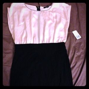 Pink/black block dress