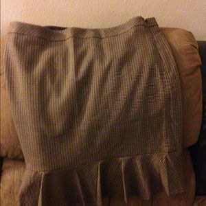 Brown and tan plaid skirt